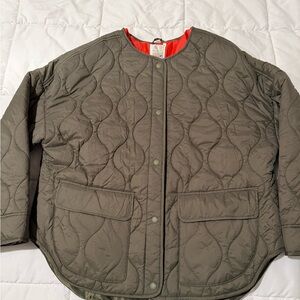 Aerie Olive Quilted Utility Jacket